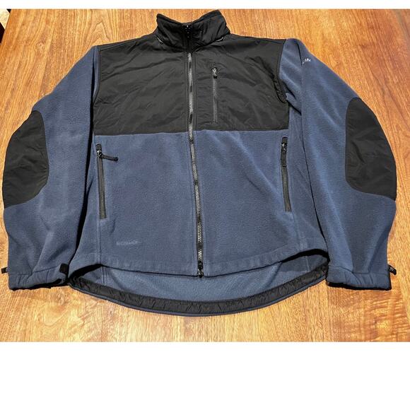 Columbia Titanium Fleece Jacket Men's Large Blue Black Full Zip Outdoor Layer - Picture 2 of 8